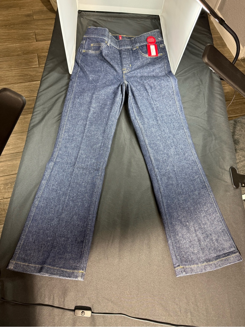 SPANX Indigo Wide-Leg Flare Jeans small